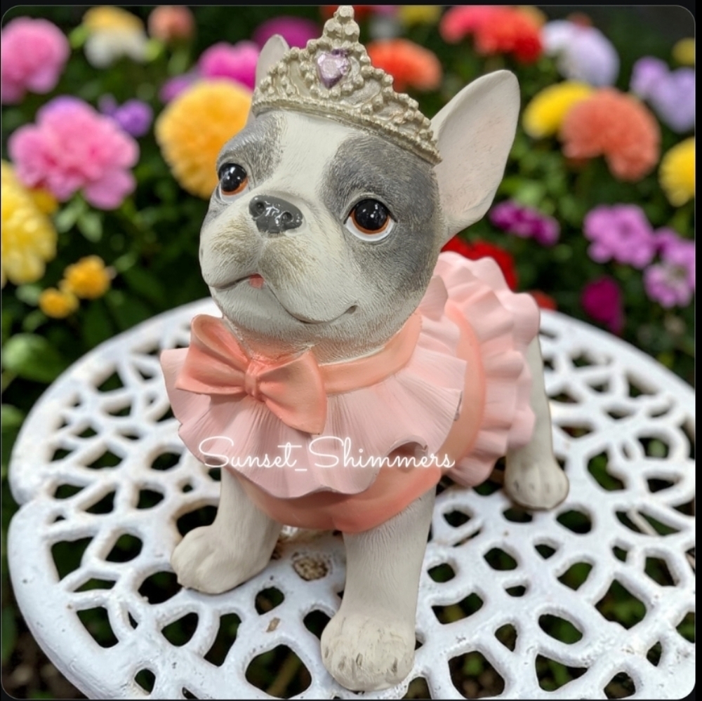 Halloween French Bulldog Frenchie Dog Princess Costume Figurine Statue Decor New